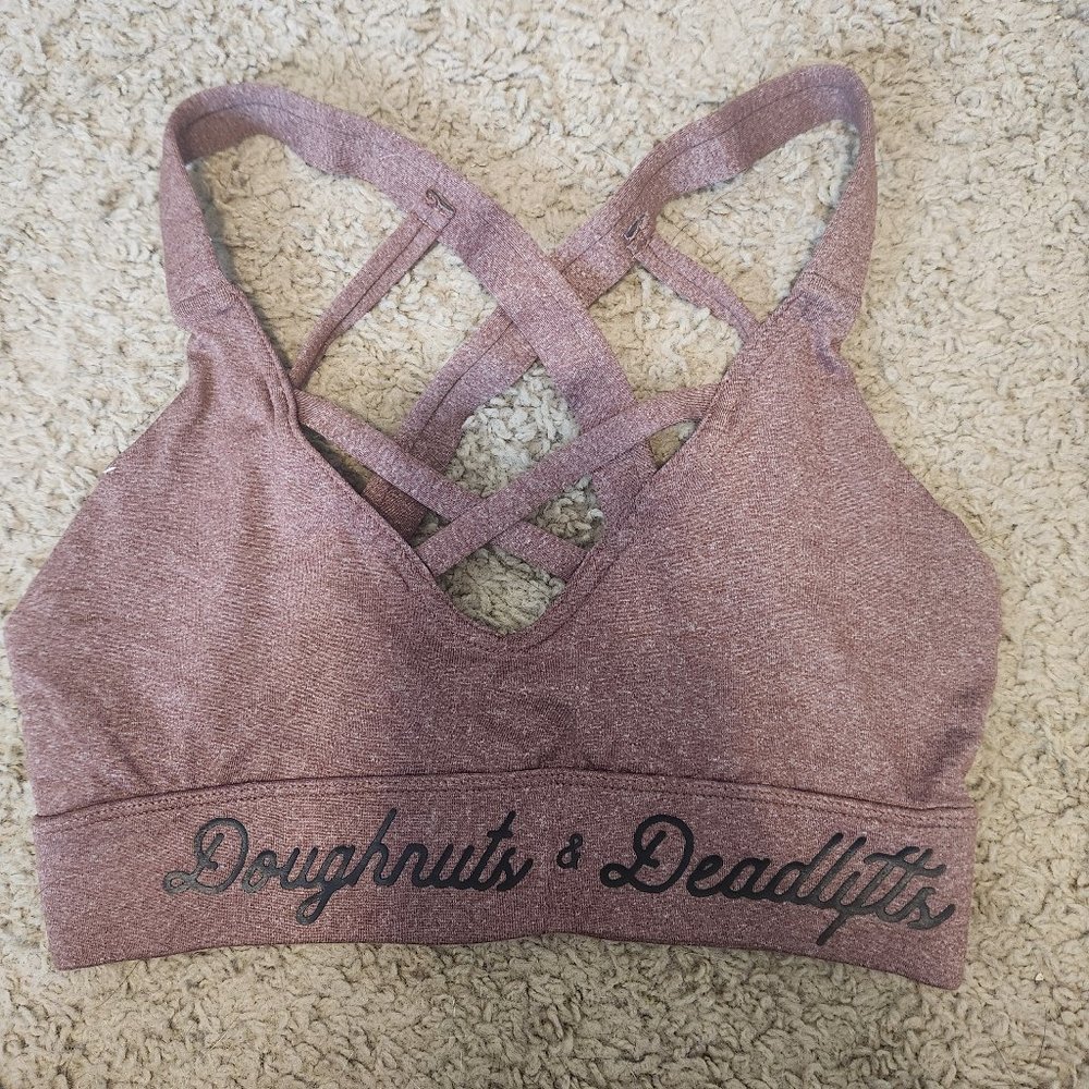 Doughnuts & Deadlifts EMPOWER Ooh La La Sports Bra size XS